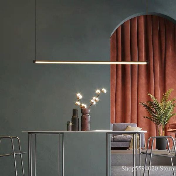 

pendant lamps minimalist chandelier led long lamp strip modern hanging light fixture living room bedroom loft decor