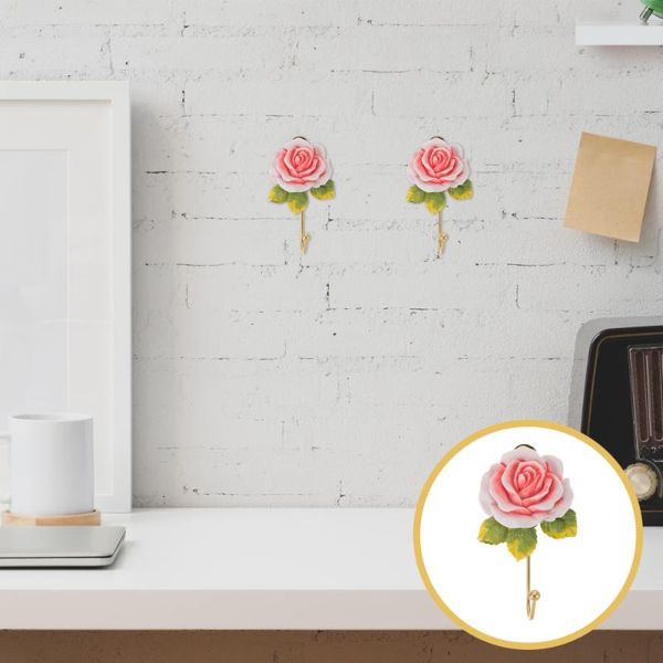 

hooks & rails resin creative rose wall hanger hanging hook household storage
