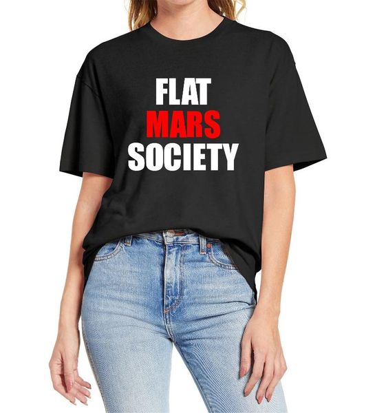 

women's t-shirt flat mars society funny tee gifts shirts cotton t shirt summer letters, White