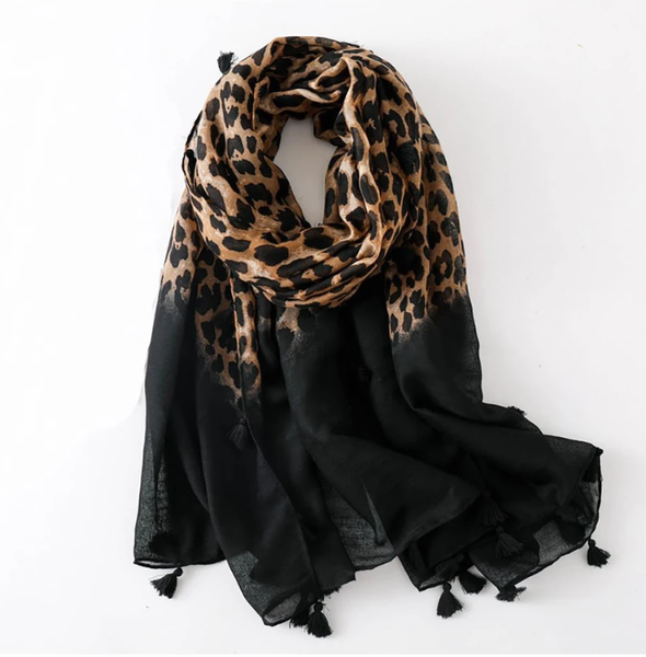 

scarves ylwhjj 2021 fashion women gradient leopard print scarf soft pretty big stole thin warm large shawls cachecol wraps, Blue;gray