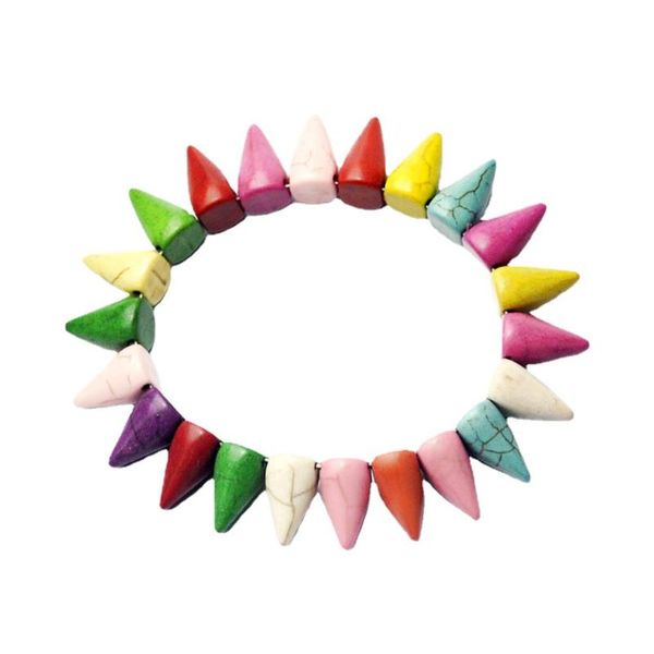 

link, chain saen bourquoise bracelet pointed cone candy color neon jewelry charm bracelets for women wholesale bulk, Black