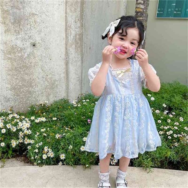 

summer arrival girls fashion princess dress kids lace girl 210528, Red;yellow