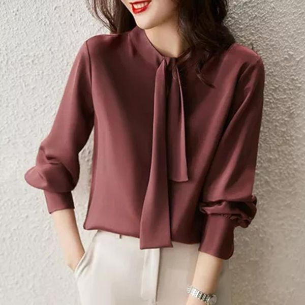 

women's blouses & shirts french temperament hong kong taste ribbon shirt design sense of niche, White