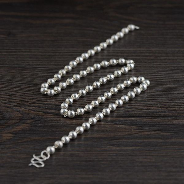 

chains fnj 5mm ball chain necklaces 925 silver long 45cm to 50cm fine original s925 women men necklace for jewelry making