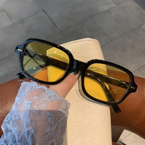 

sunglasses small oval women men designer vintage sunglass female male black yellow sun glasses uv400, White;black