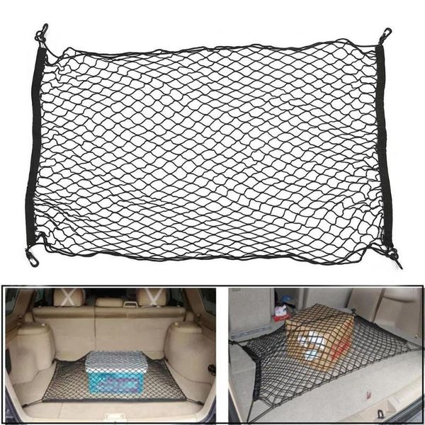 

car organizer universal auto trunk rear cargo elastic mesh net storage holder automobiles stowing tidying