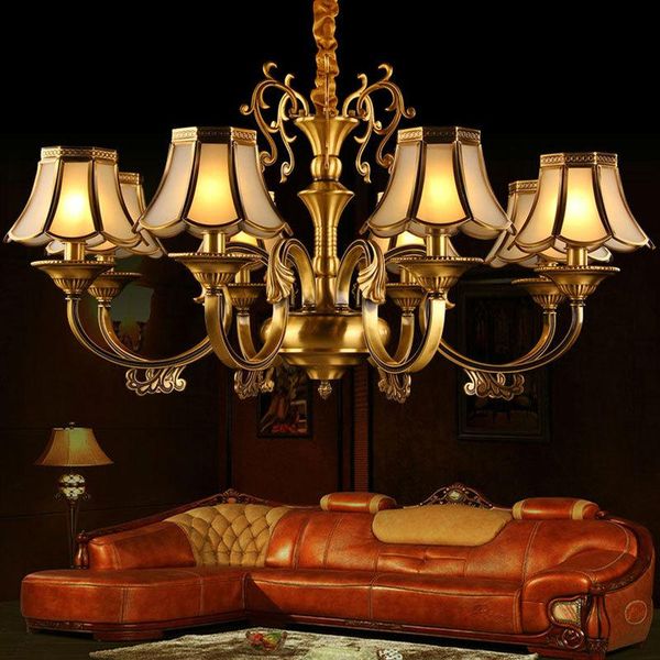 

pendant lamps chandelier european-style copper living room lighting bedroom restaurant retro zm1121