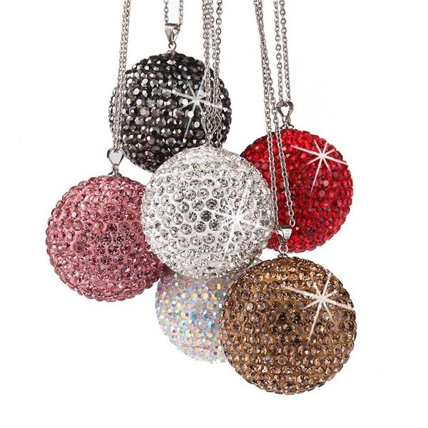 

interior decorations crystal ball 1.37 inch fashion car rear view mirror charm key ring pendant decor lucky safety hanging ornament gift for
