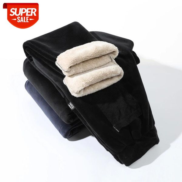 

2020 mens warm pants winter fleece pants men casual sweatpants warm thick male oversize cashmere trousers plus size #lj6f, Black