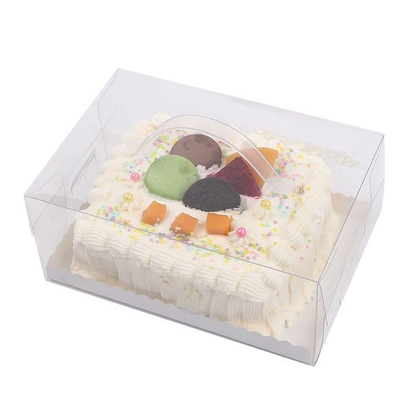 

clear transparent pet packing box birthday cake handle boxes wholesale
