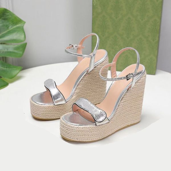 

fashion wedge sandals women shoe buckle strap heeled platform slides heel rubber sole womens shoes sandal postage, Black