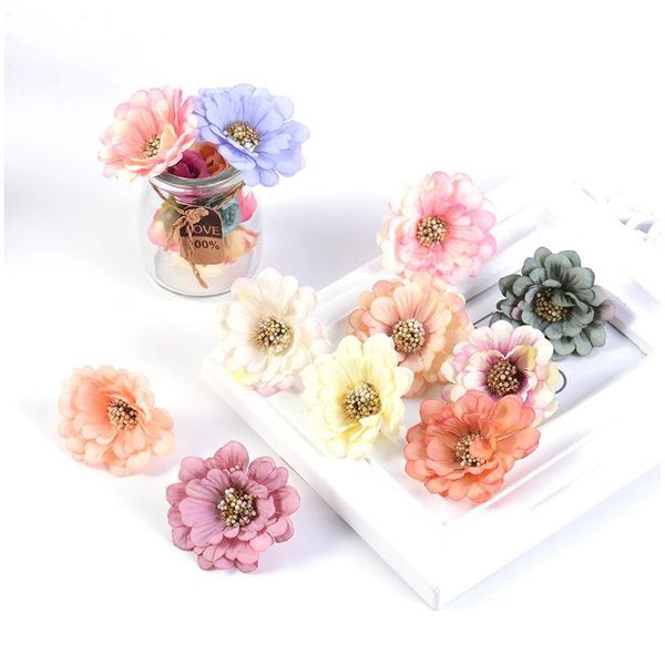 

10pcs 6cm silk rose artificial flowers for home wedding garden decor diy craft bridal wreath valentine's day fake flo jllexr