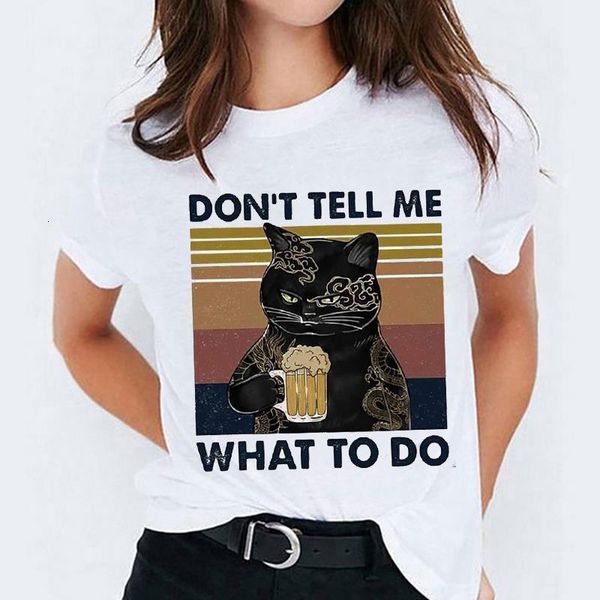 

t-shirts for women cat funny cartoon fashion girl halloween print lady womens graphic t shirt ladies female tee t-shirt, White
