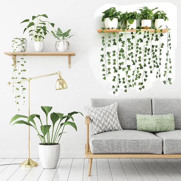 

12pcs simulation fake plant home decor wall ornament plastic artificial ivy