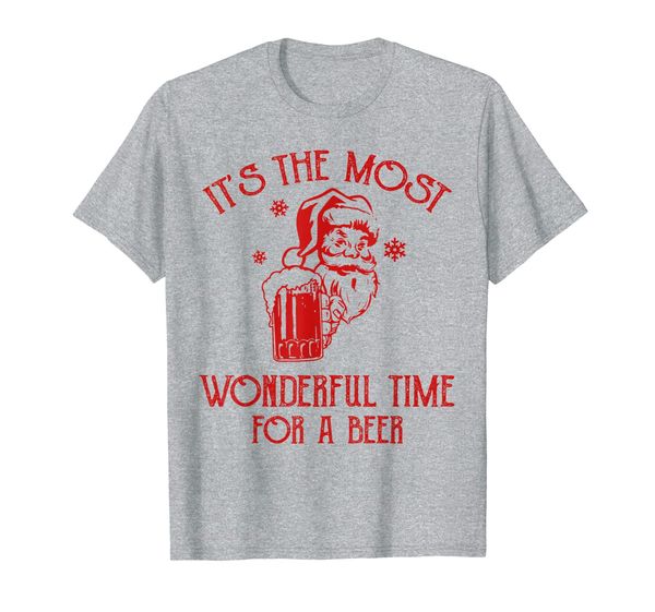 

it's the most wonderful time for a beer santa claus t-shirt, White;black