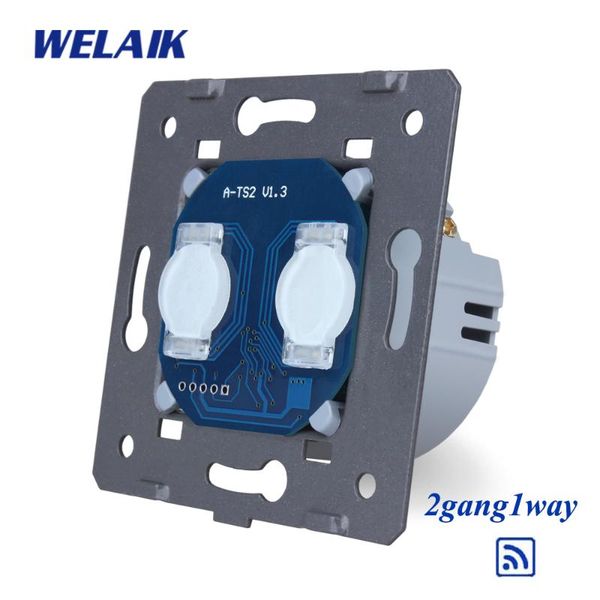 

smart home control welaik-1 2gang1way remote rf crystal glass panel wall touch switch diy parts european standard light ac250v a923