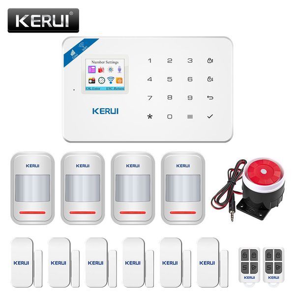 Kerui W18 GSM WiFi Sistema de alarme Assaltante Home Security App Controle Remoto Movimento Fogo Detector Detector de Janela Sensor DIY Kit