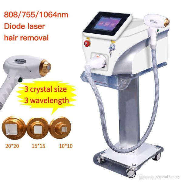 

3 wavelengths 755 1064 painless permanently 808 diode laser hair removal, Black