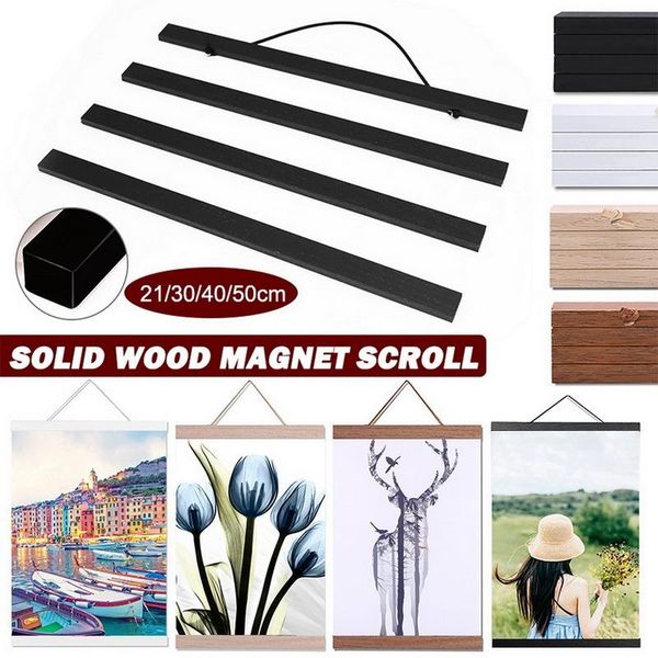 

frames 21-50cm magnetic wooden po frame scroll print / poster picture hanger diy painting hanging home decor