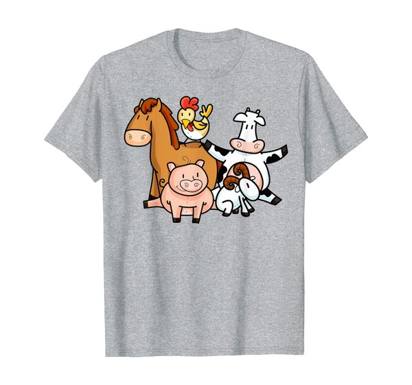 

farmer animals children shirt | cool young barn animals gift, White;black