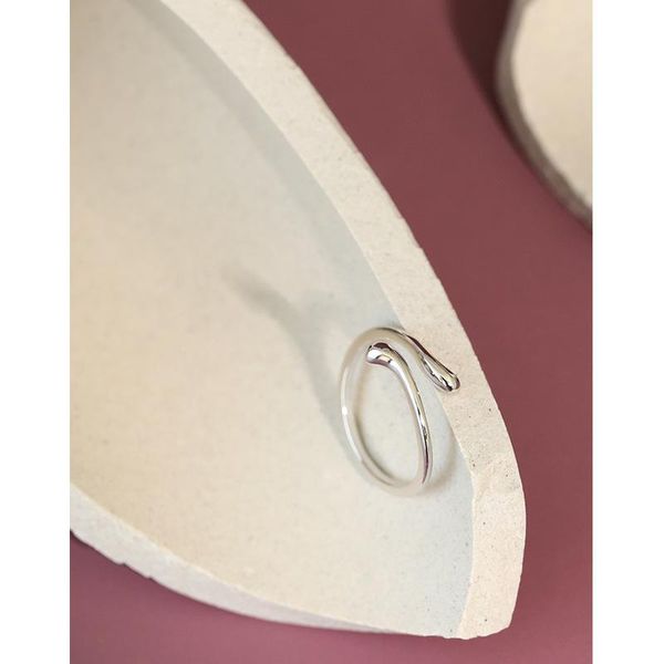

cluster rings japanese and korean version of s925 sterling silver fashion personality chic style simple glossy ring open, Golden;silver