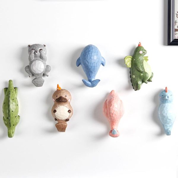 

hooks & rails cartoon animal family decorative hookwhale seahorse fridge whiteboard sticker refrigerator kids gifts home decoration hook