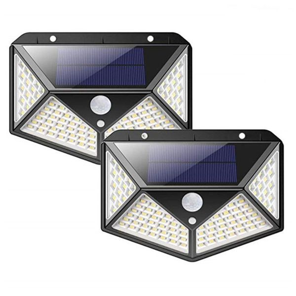 

solar lamps outdoor 100/114 led lamp pir motion sensor wall light night with 3 modes waterproof emergency garden yard