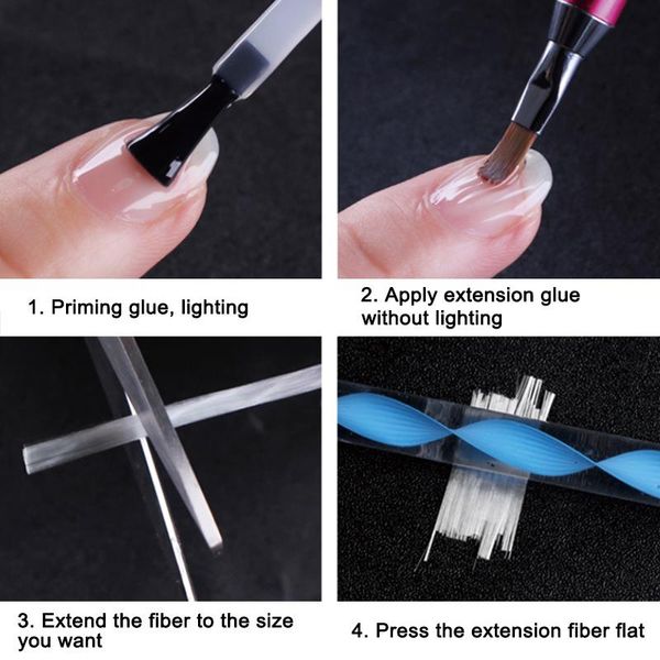 

nail art kits non-woven silks fiberglass gel tips extension fiber glass form tools kit s55