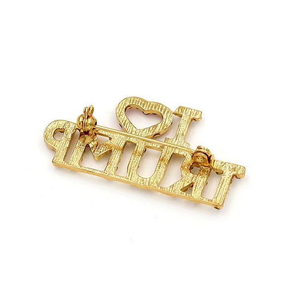 

2021 unique design rhinestone letter brooches red heart letter i love trump words pin women girls coat dress jewelry, Gray