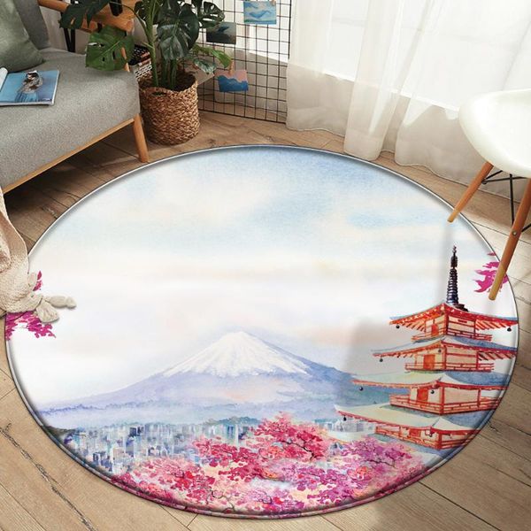 

carpets anti-slip bedroom mat area rug landscape 3d printed living room decor carpet pattern of japan fuji mountainflannel