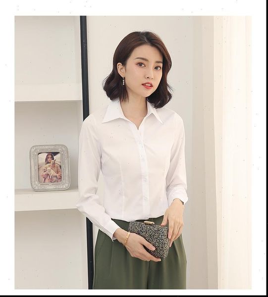 

womens blouses spring women blouse white 4xl 5xl big size shirts office lady work turndown collar long sleeve slim