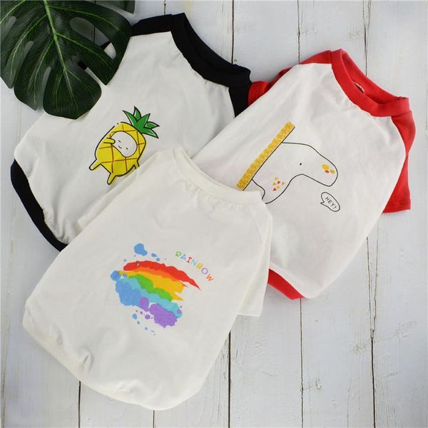 

dog apparel clothes summer beach shirt cute print puppy vests pet t cotton cat costumes autumn jacket coats