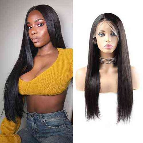 

ishow 360 frontal wig 10a body straight water human hair lace front wigs brazilian peruvian loose deep for women all ag natural color, Black;brown