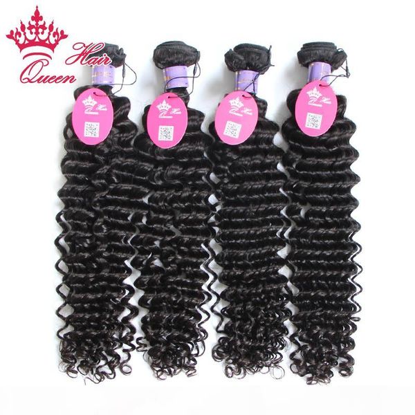 

queen hair malaysian virgin deep wave curly hair 100% virgin human hair 8"-30" 100g pc 4pcs lot, Black