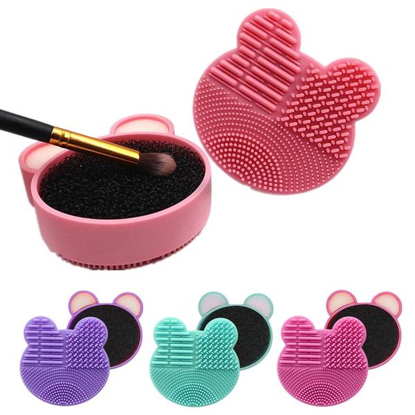 

eyelash curler 1 set makeup brush cleaner kit double side cleaning box dry color removal sponge mat board pad