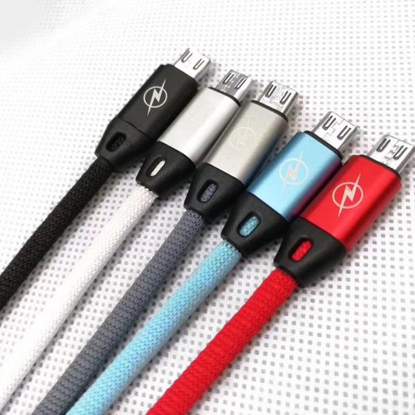 

audio cables & connectors 300pcs 1m 3ft pass 2a usb charging cable woven nylon date good quality dhl free