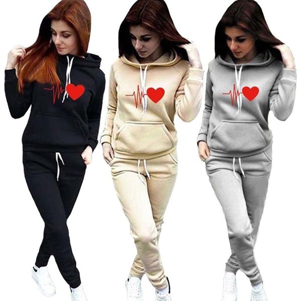 

women's tracksuits tracksuit hoodies 2 piece set sweatshirt + pants women sport suit spring and autumn sportswear, Gray