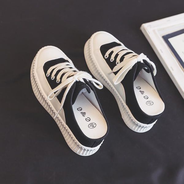 

slippers shallow shoes woman 2021 casual pantofle increased internal lady low platform luxury summer girl fabric basic pu ca, Black