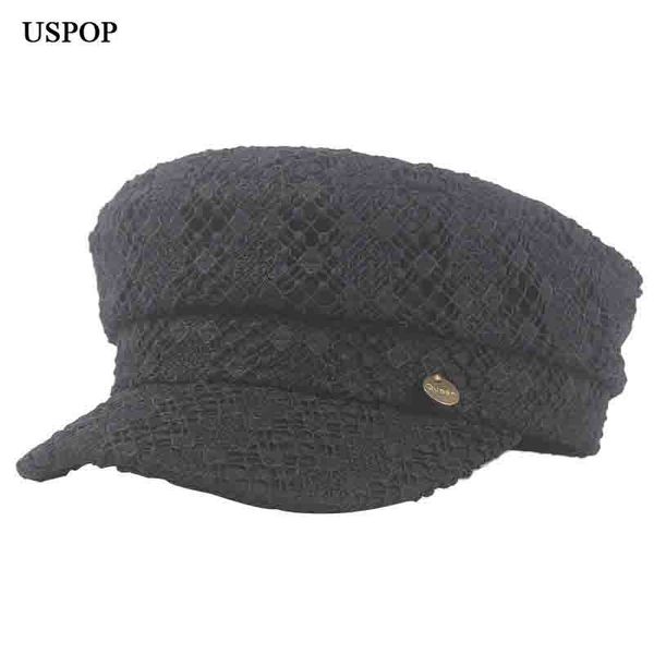 

2021 new women white black newsboy fashion lace visor caps flat hats solid color cap r4wm, Blue;gray