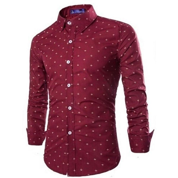 

zogaa 2021 new shirt men's solid color long-sleeved with anchor pattern single breasted slim fit business casual shirt lapel, White;black