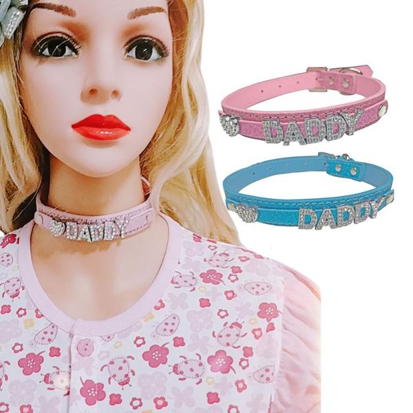 

chokers daddy dom ddlg/ abdl choker collar pu leather necklace, Golden;silver