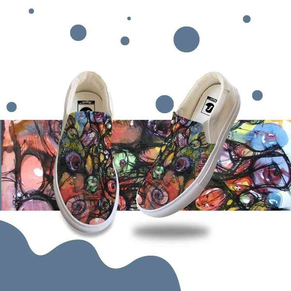 

luxury custom shoes slip-on men casual canvas sneaker oil painting custom own shoes handmade flat rubber sole yellow all-match fashion shoes