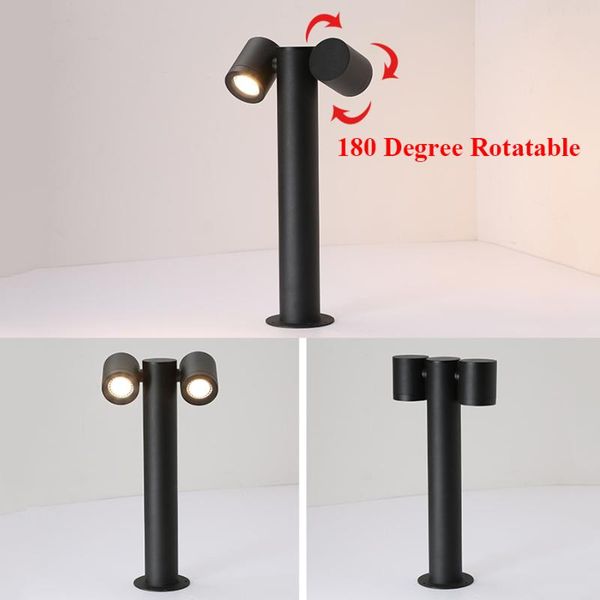 

lawn lamps adjustable head led lamp outdoor waterproof aluminum pillar light garden pathway courtyard villa landscape lights