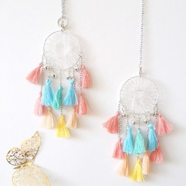 

decorative objects & figurines colorful tassel dream catcher hanging pendant decoration handmade home room wall wind chimes decor girls birt