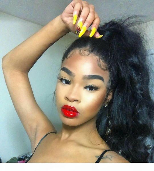 

140g human hair ponytail extension wavy curly hair clip ponytails kinky clip in virgin brazilian hair drawtring ponytail ing, Black