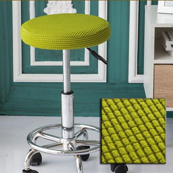

2021 new round chair cover elastic bar stool cover anti-dirty seat solid color removable chair protector home office decor