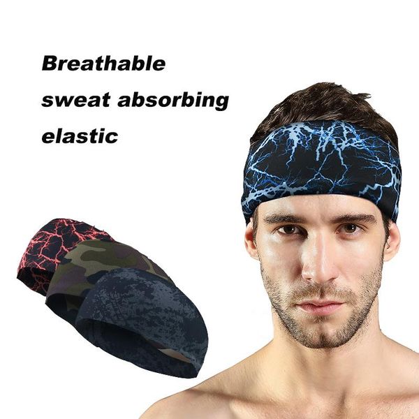 

sweatband sport headband badminton bandana sports hair band for men and women elasticity, Yellow;black