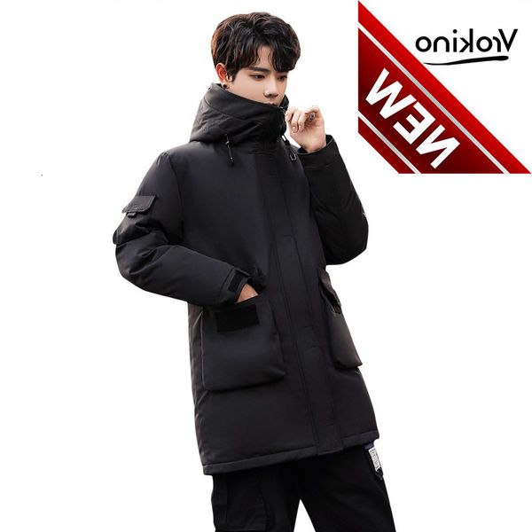 

vrokino new 2021 winter jacket men's fashion down thicken warm high-quality white duck brand clothing, Black