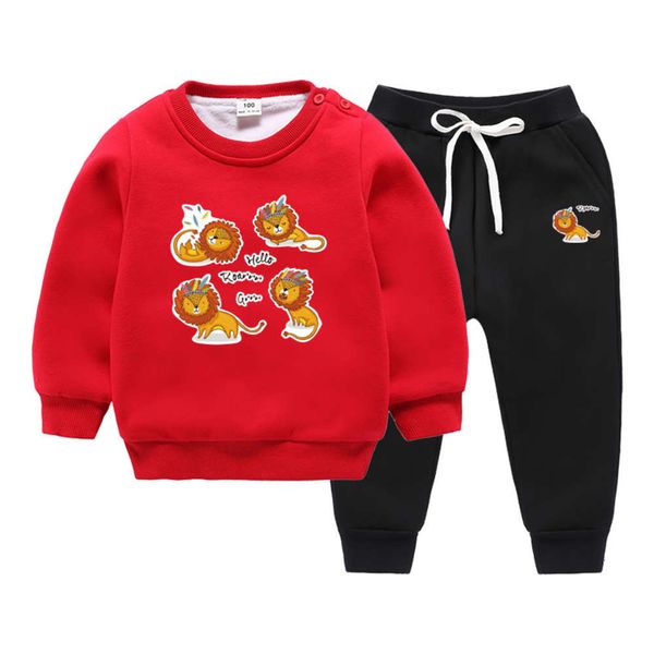 

and winter plush thickened sweater autumn pants double layer warm coat sports fashion children's wear, White