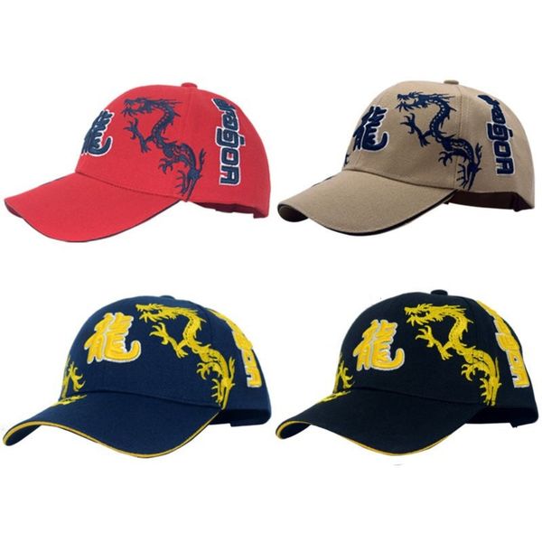 

chinese style embroidered dragon baseball cap travel outdoor men's and women's spring sunshade leisure sports 4 colors optional ad, Blue;gray